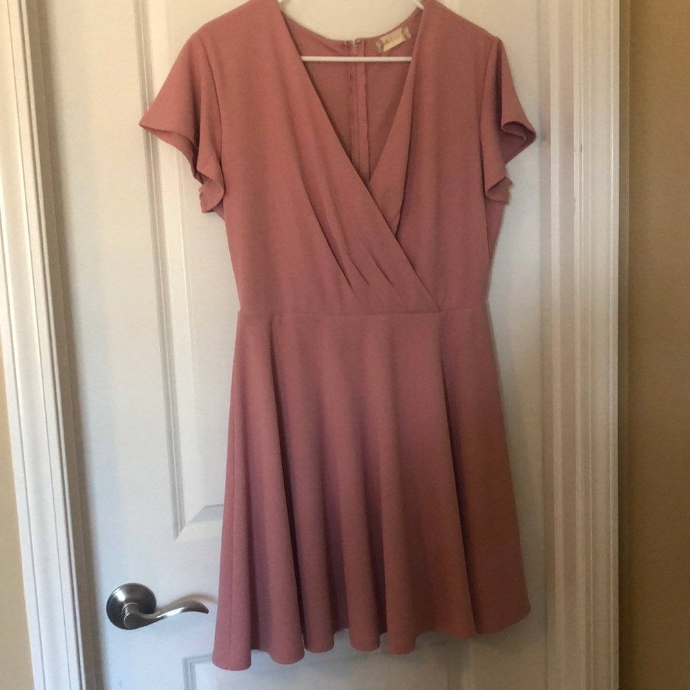 Blush/Mauve Faux wrap dress.